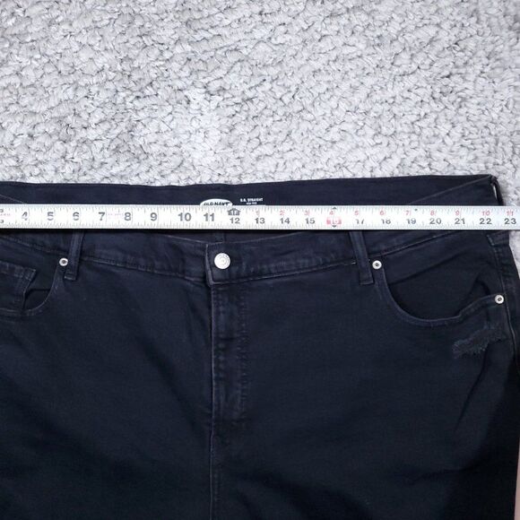 Old Navy High Rise O.G. Straight Ankle Ripped Black Jeans Women's Plus Size 24 - Picture 9 of 11
